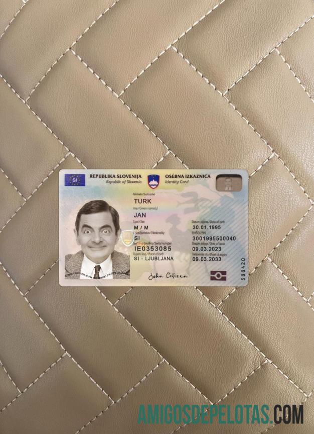 Slovenia ID Card 2023 Present olhar de foto frente amostra